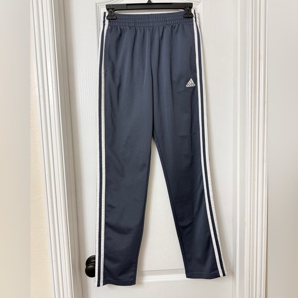 Adidas Boy’s Athletic Pants Size Large Gray w/ White Stripe